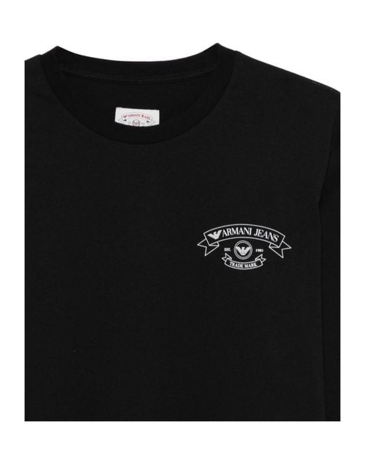 Emporio Armani Black Logo Long Sleeve T-Shirt for men