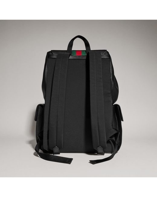 Gucci Black Web Trademark Medium Backpack for men