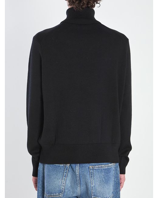 AMI Black Ami De Coeur Turtleneck Jumper for men