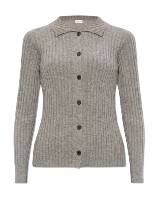 Dries Van Noten Gray Long-Sleeved Cardigan
