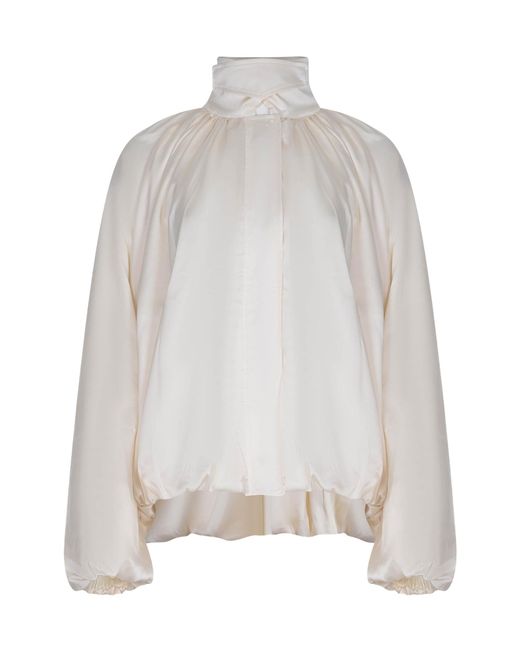 ROTATE BIRGER CHRISTENSEN Gray Sheer Gathered Bomber Jacket