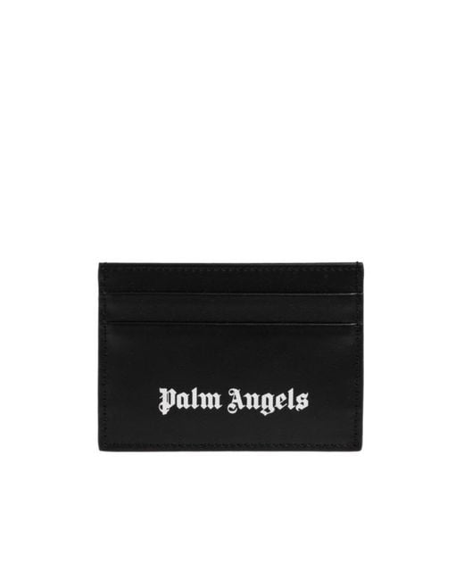Palm Angels Black Logo Card Holder for men