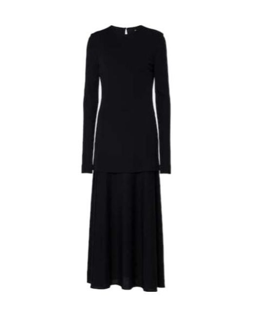 Jil Sander Black Layered Maxi Dress