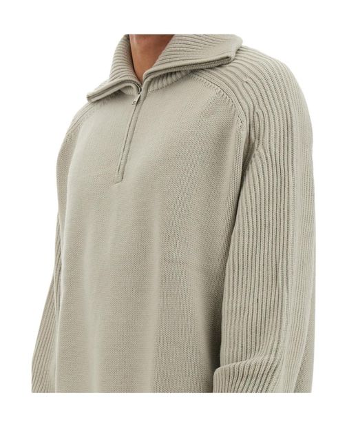 Studio Nicholson Gray Level Knitted Sweater for men