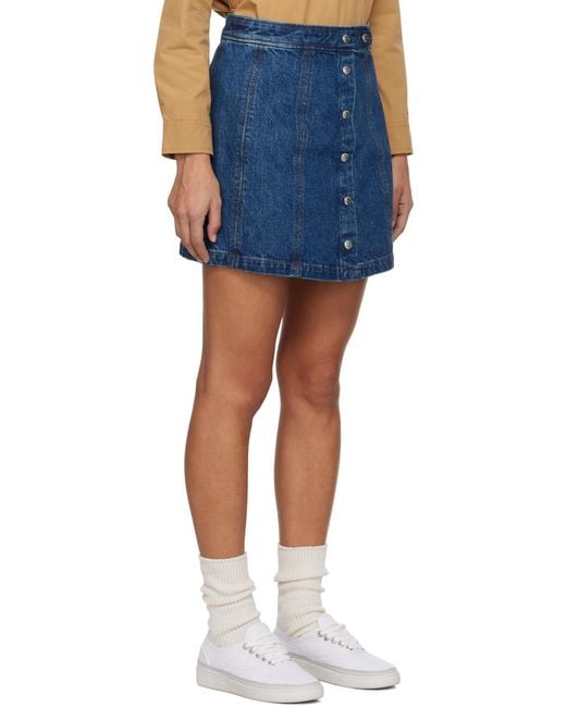 A.P.C. Blue A-Line Denim Miniskirt