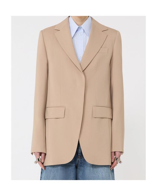 Sportmax Natural Mela Pleated-Detail Blazer