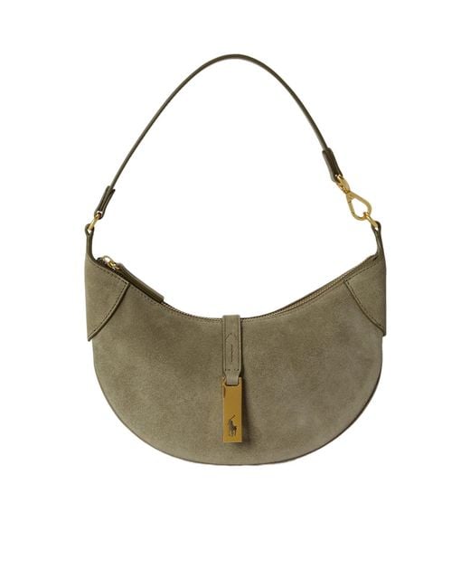 Polo Ralph Lauren Gray Solid Color Mini Shoulder Bag