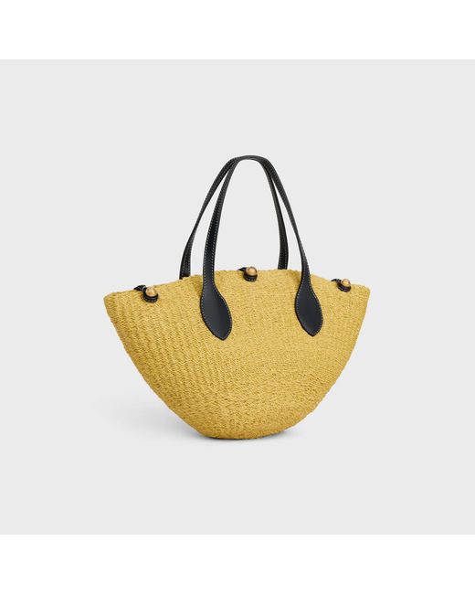 Céline Metallic Small Triomphe Beads Basket