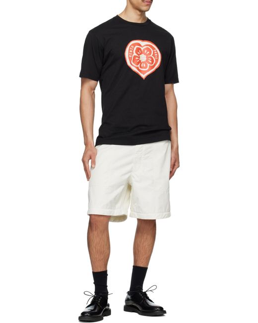 KENZO Black Boke Heart Crewneck T-Shirt for men