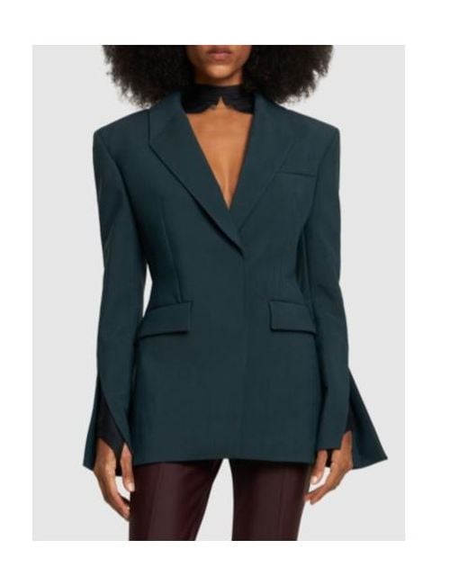 Mugler Blue Backless Suit Coat