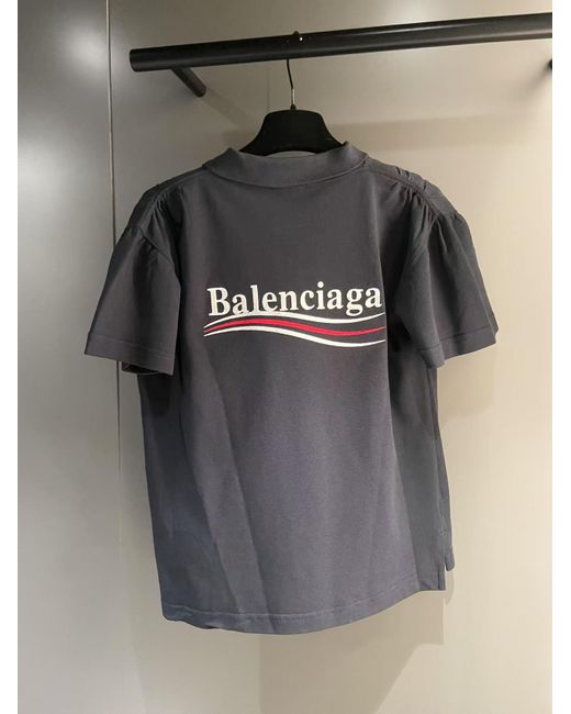 Balenciaga Black Logo Embroidered Short-Sleeved Polo Shirt