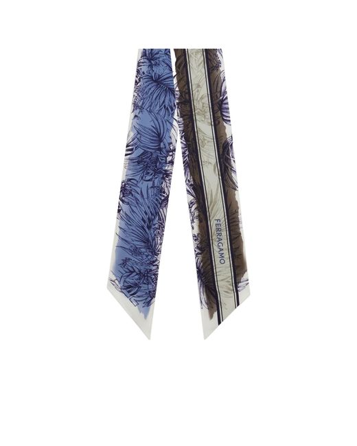 Ferragamo Blue Ferragamo Gravure Printed Bandeau