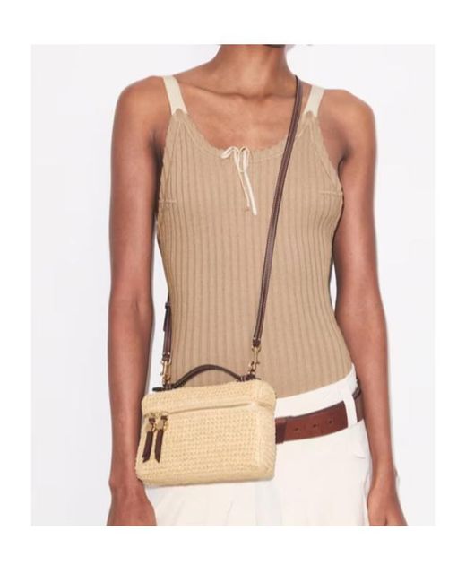 Tory Burch Metallic Romy Woven Shoulder Bag