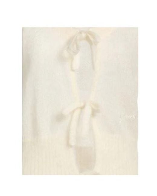 Ganni Natural Plain Colour Cardigans