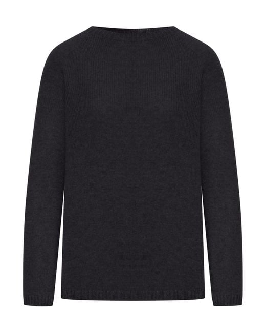 Max Mara Blue Raglan-Sleeve Wool Sweater