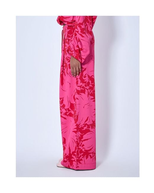Dries Van Noten Pink Floral Loose Trousers