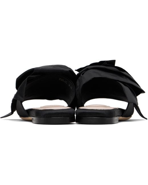 Simone Rocha Black Floral Appliqué Slippers