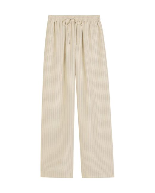 Rohe White Wide-Leg Silk-Chiffon Trousers