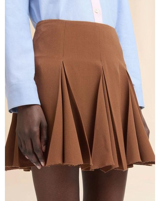 Marni Brown Pleated Mini Skirt