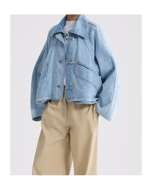 Patou Blue Oversized Cropped Jacket