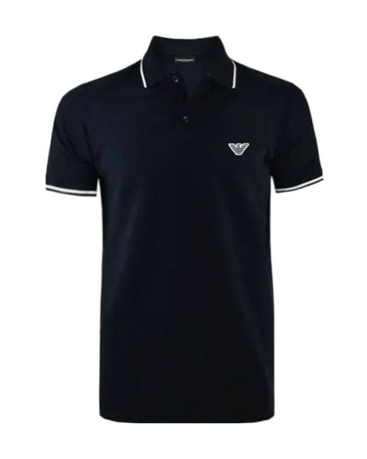 Emporio Armani Black Short-Sleeve Polo Shirt for men