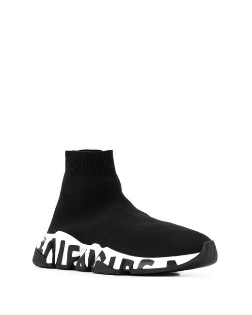 Balenciaga Black Speed Graffiti Sneakers