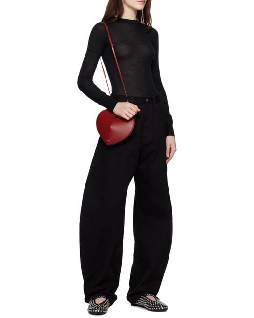 Alaïa Red Alaïa Le Coeur Heart-Shape Crossbody Bag