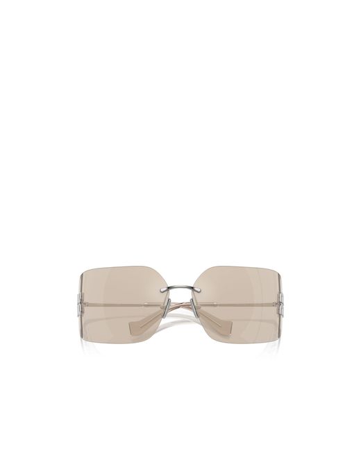 Miu Miu White Eyewear Wraparound Sunglasses