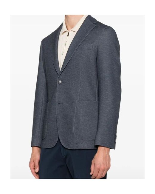 Boss Blue Patch-Pocket Jacket for men