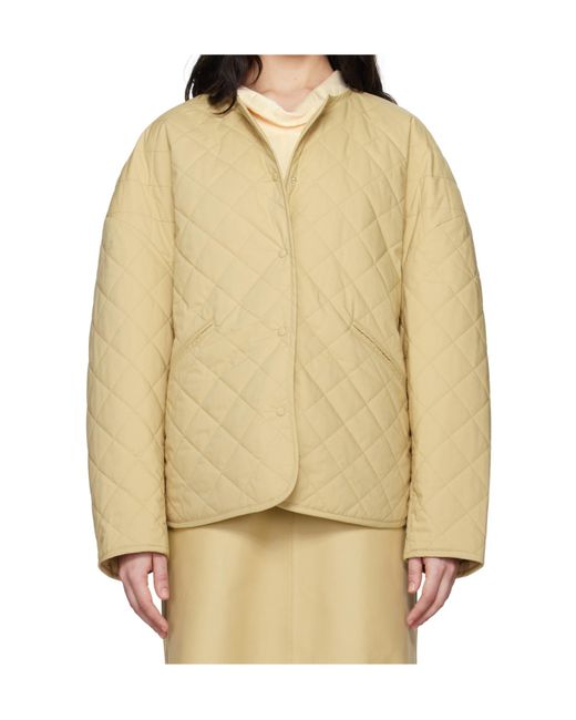 Totême Natural Totême Long Sleeved Quilted Crewneck Jacket