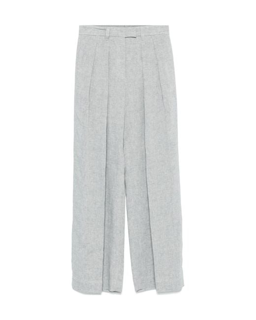 Brunello Cucinelli Gray Sparkling Sartorial Wide Trousers