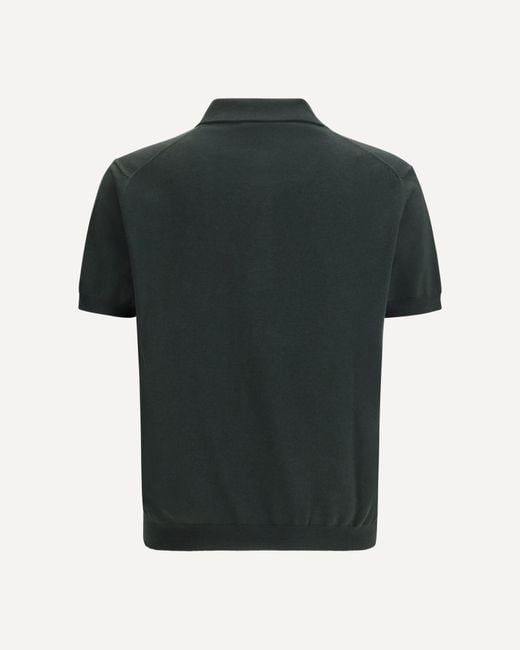 Tom Ford Green V-Neck Knit Polo Shirt for men