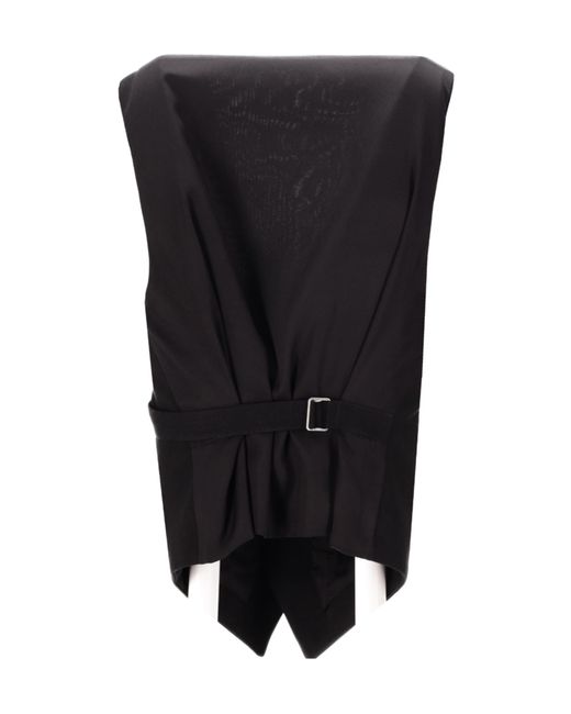 Ann Demeulemeester Black V-Neck Buttoned Waistcoat