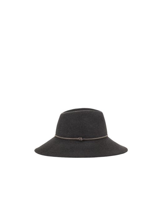 Peserico White Bead-Embellished Wide-Brim Hat