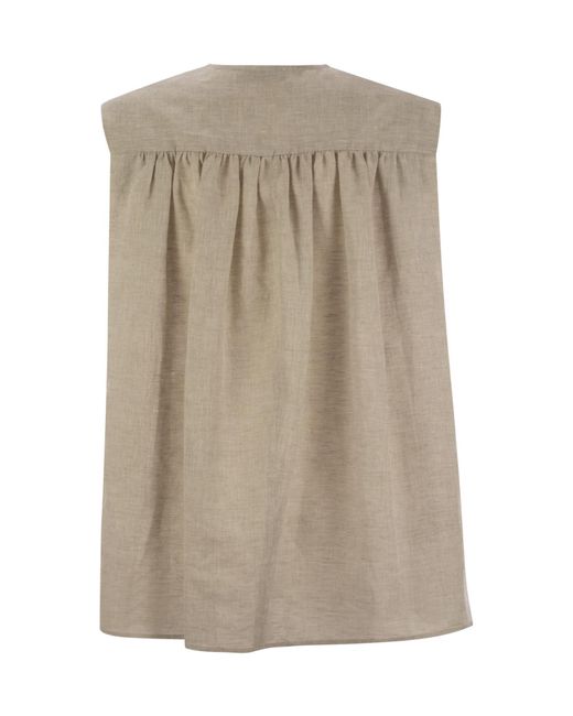 Fabiana Filippi Natural Oversized Sleeveless Top