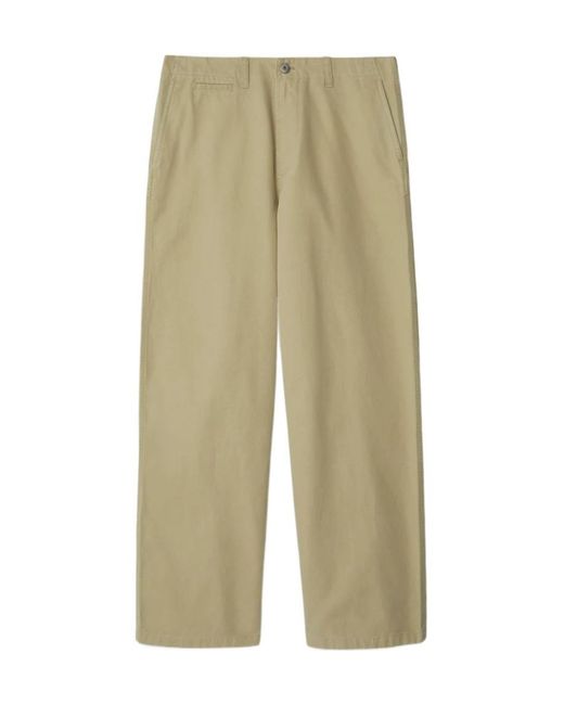 Burberry Green Straight-Leg Mid-Rise Chinos for men