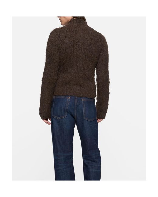 Acne Brown Hand-Knit Alpaca Sweater for men