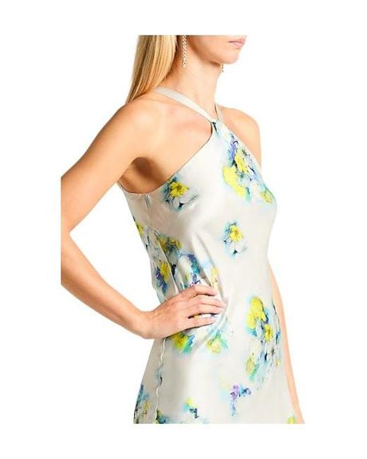 Max Mara Green Floral Printed Sleeveless Dress