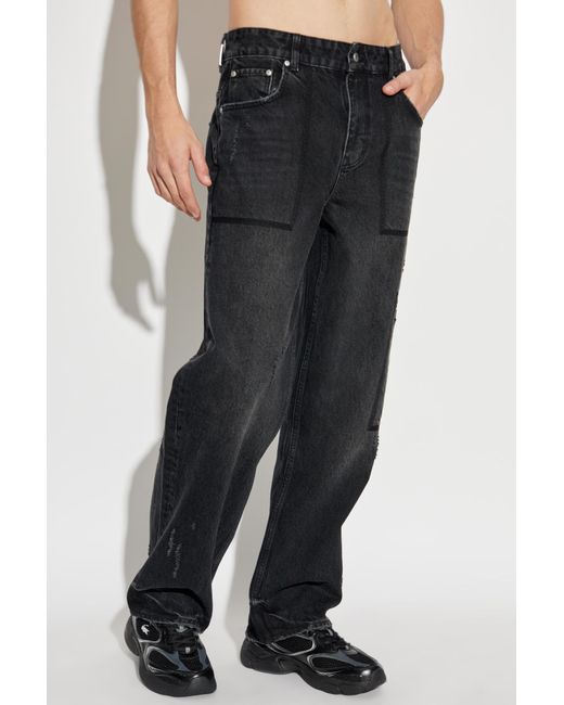 Represent Black R3 Drive Distressed Jeans for men