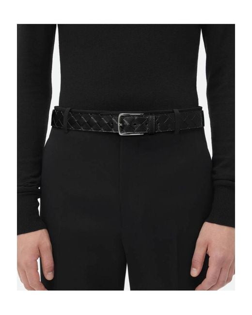 Bottega Veneta Black Woven Buckled Belt for men