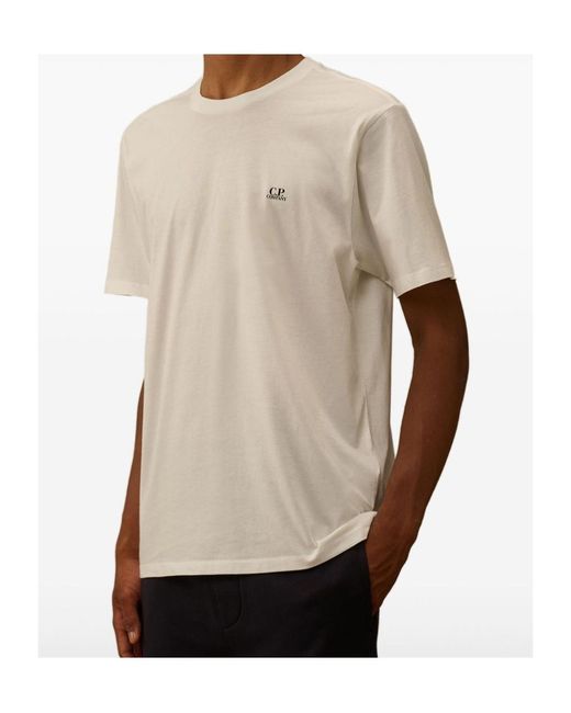 C P Company White Short Sleeved Goggle T-Shirt for men