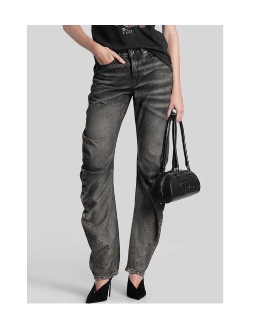 DIESEL Gray D-Twisty-Fsj Logo Patch Jeans