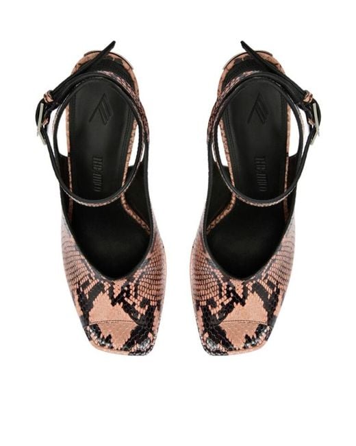 The Attico Pink Ornella Python-Print Heeled Leather Pumps