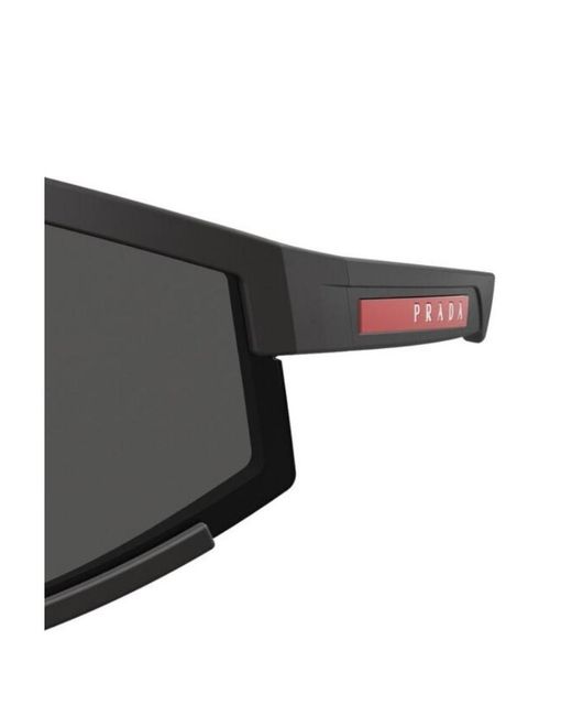 Prada Gray Linea Rossa Logo Sunglasses for men