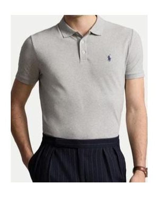 Polo Ralph Lauren Gray Custom Slim Fit Stretched Polo Shirt for men