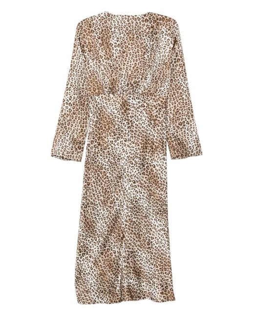 Seventy Natural Leopard-Print V-Neck Dress