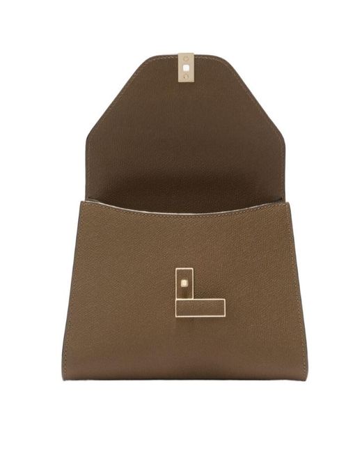 Valextra Brown Iside Small Top Handle Shoulder Bag