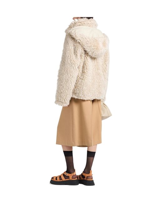 Marni White Hooded Teddy Jacket