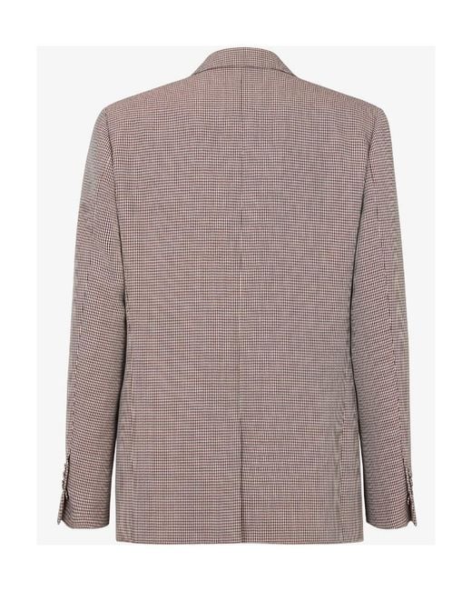 Fendi Brown Single-Breasted Houndstooth Blazer for men