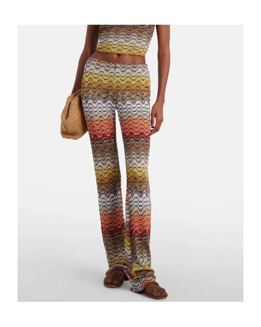 Missoni Multicolor Zigzag-Knit Trousers